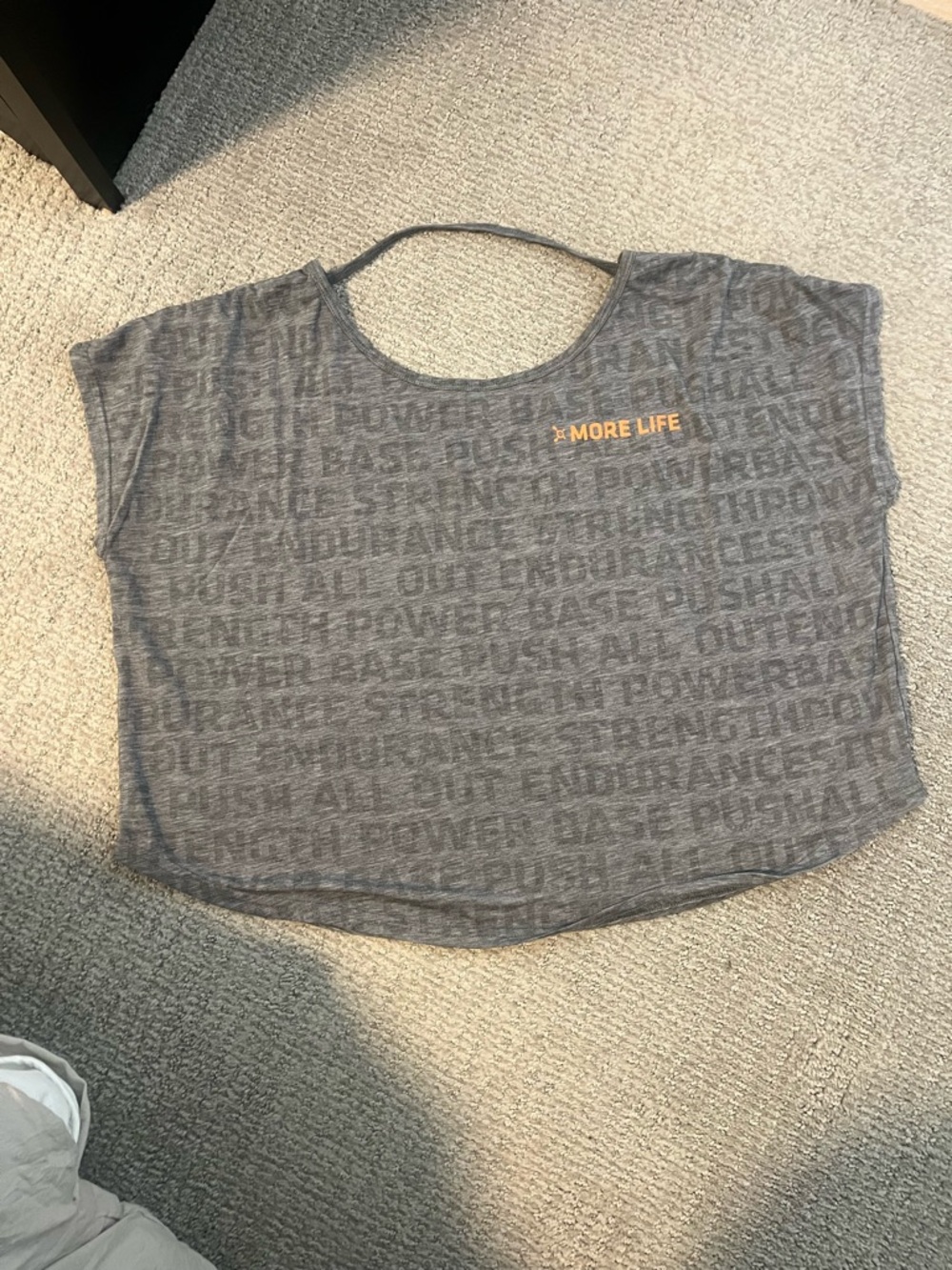 Orangetheory women’s Grey 'More Life' Cropped Tee- Size Medium